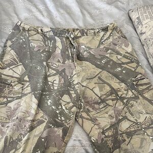 Woodland Camo Denim Jeans Carpentry Pockets